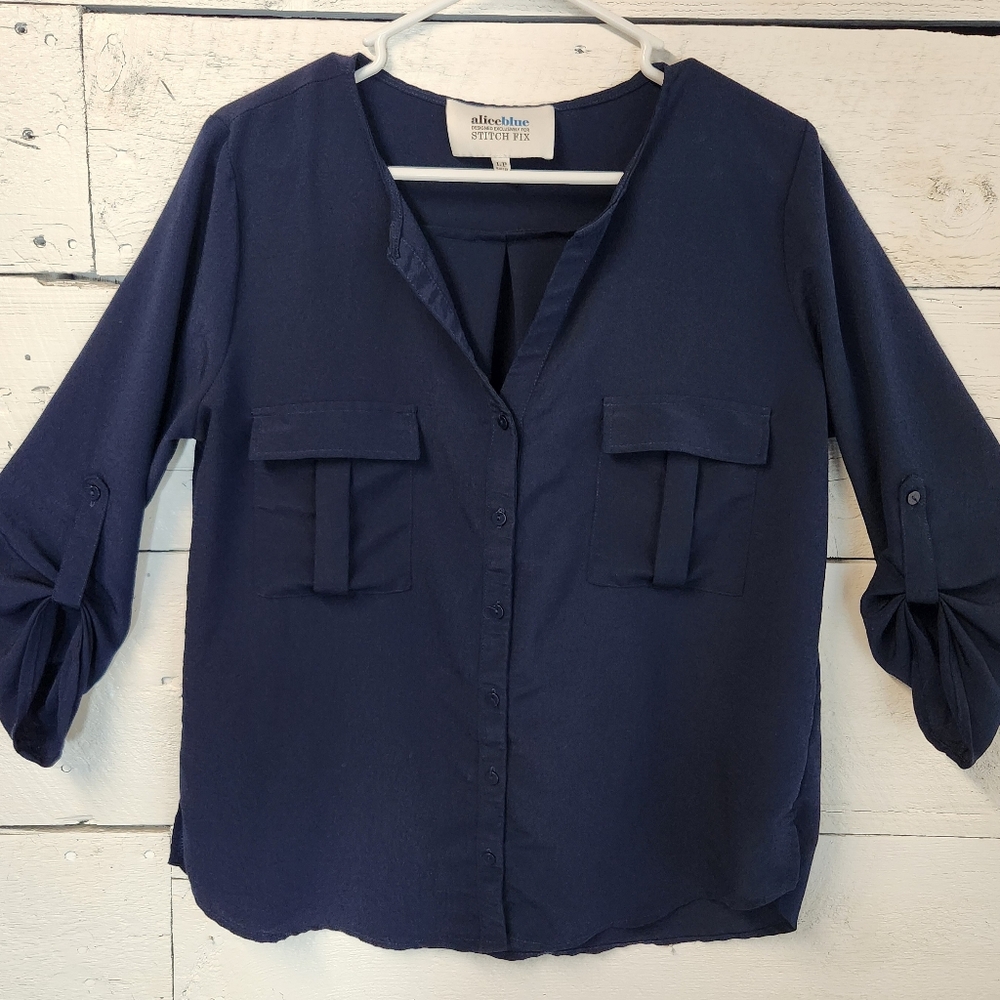Alice Blue:Stitch Fix  Navy Top Size L